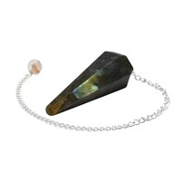 Pendentif en cristal de labradorite le plus vendu, forme conique à 6 facettes, poli et sculpté, magnifique outil de radiesthésie, guérison énergétique, Feng Shui