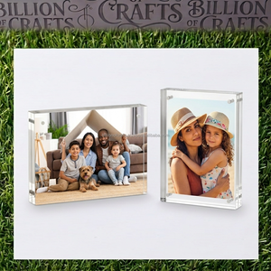 Premium <b>4x6</b> Inch Magnetic Lucite Picture Holder Thick Transparent Acrylic Desktop Photo Display - Product Image 1