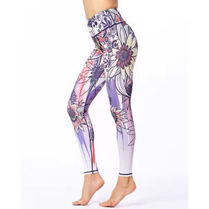 Wholesale 2025 High Waist Yoga Leggings Women Elastic Waist Quick Drying Breathable <b>Tummy</b> <b>Control</b> Pockets Daily Use Women's - Product Image 6