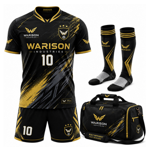 OEM Service Football Jersey Set With Short Socks And Bag Pack Sublimation Men's Soccer Uniform Kit With Custom Name And Number - Product Image 2