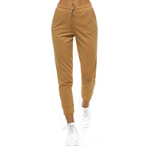 <b>Women's</b> Red And Brown Terry <b>Knitted</b> <b>Joggers</b> Mid Waist Drawstring Ankle-Length Casual Pants Breathable Regular Fit Autumn Style - Product Image 4