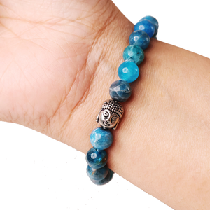 High Quality <b>bracelet</b> Blue apatite Buddha <b>Beads</b> Stone <b>Bracelet</b> Crystal Gemstone Fashion Jewelry <b>Men</b> and Women Gift Energy - Product Image 2