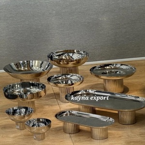 Newly Designer Collection Gold Finished Metal Bowl With Wooden Base Party Use Chocolate Candy <b>Nuts</b> Bowl - Product Image 2