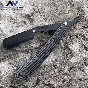 Handcrafted Premium Stainless Steel Straight Razor Black Pakka <b>Wood</b> Handle <b>Swing</b> Lock Built In Grip Professional Barber Shaving - Product Image 5