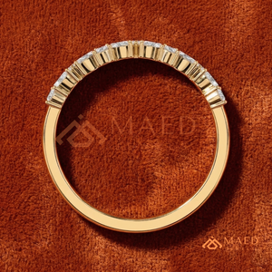 Anillo de Boda Delicado con Micro Pavé de Moissanita Chapado en Oro Amarillo de 18K para Mujer, Anillo de Eternidad Apilable con Diamantes de Laboratorio de Alta Calidad - Product Image 2