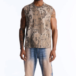 Custom Sublimation Solid Printed Knitted Sleeveless Loose Fit Plus Size Breathable Anti-Pilling Quick Dry Sporty Gym Tank <b>Top</b> - Product Image 2