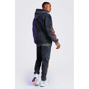 Ensemble de survêtement vert à capuche pour homme – Sweat-shirt zippé et pantalon décontracté en coton respirant de couleur unie – Tenue de jogging pour l'automne - Product Image 3