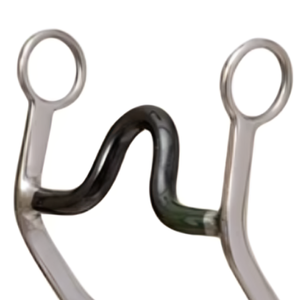 Bocado de acero inoxidable para caballo con boquilla de goma negra para equitación, bocados resistentes y ligeros para caballos - Product Image 5