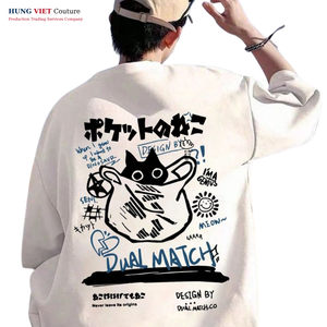 เสื้อยืดผ้าฝ้าย100% สำหรับผู้ชายเสื้อยืดพิมพ์ลายสีขาวสีดำพิมพ์ลายซับลิเมชัน - Product Image 3