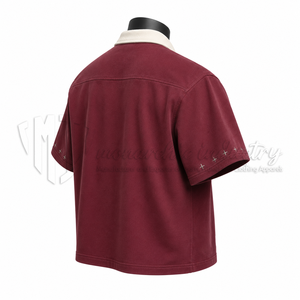 Camisa de hombre personalizada con cremallera, manga corta, estilo casual oversize, ropa urbana con cremallera, OEM ODM. - Product Image 4