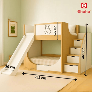 Cama litera moderna para niños con tobogán OHAHA - GTHD038 - Product Image 4