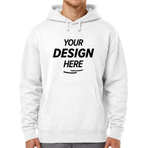 Sudadera Blanca para Hombre, Algodón French Terry, Corte Regular, Diseño con Bolsillo, Estampado Frontal, Ropa Casual de Otoño, Sudadera con Capucha - Product Image 1