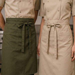 Ensemble d'uniformes de chef de cuisine : veste, pantalon, tablier, chapeau – en polyester et coton, respirant, anti-boulochage - Product Image 3