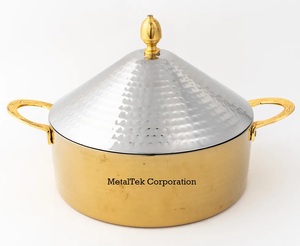 Luxury Gold Stainless Steel Arabian Casserole Hot <b>Pot</b> Thermal Insulated Food Warmer Chafing Dish Serving <b>Pot</b> <b>Set</b> For Home Hotels - Product Image 6