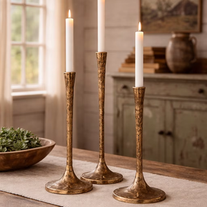 <b>Hammered</b> casted aluminium candle stand set Gold cast Aluminium & cast Iron Candle <b>Holders</b> <b>hammered</b> ideal for modern decor - Product Image 2