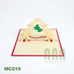 Tarjetas de Navidad 3D personalizadas hechas a mano, campanas de Feliz Navidad, recuerdo de Año Nuevo, impresión Offset, tarjetas de felicitación, Vietnam mate - Product Image 6