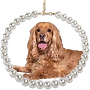 Collier pour chien en acrylique scintillant, style vintage, avec perles, réglable, doux et confortable pour animaux de compagnie - Product Image 6
