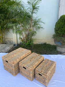 Hand-woven Seagrass Water Hyacinth <b>Baskets</b> Eco-friendly storage solutions for apparel toys decor. - Product Image 4