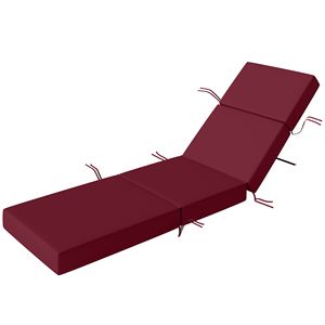 Cuscino per Chaise Longue da Esterno Rosso 53x183 cm, Spessore 10 cm con Lacci per Mobili da Giardino - Product Image 1