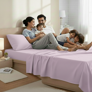 Drap de lit en microfibre premium à la lavande avec taies d'oreiller |   Tissu lisse résistant aux plis |   Lit élégant de couleur unie |   2026 - Product Image 2