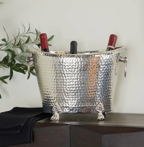Heavy Duty Hammered Metal Drinks Cooler <b>Bucket</b> with Decorative Feet Large Outdoor Party <b>Champagne</b> Wine Ice Tub Barware INDIA - Product Image 2