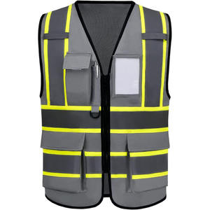 Chaleco de Trabajo Unisex de Alta Visibilidad, Reflectante, de Poliéster, con Impresión por Transferencia de Calor, Múltiples Bolsillos, Uniforme de Seguridad, con Detección de Agujas - Product Image 1