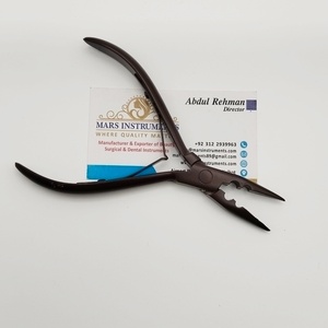 Pinzas para Extensiones de Cabello de Acero Inoxidable Color Marrón Chocolate con 2 Orificios - Product Image 2