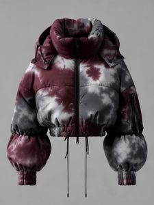 MUSTAGE Pink Hooded Quilted Jacket Women's <b>Winter</b> <b>Coat</b> <b>Thick</b> Polyester Windproof Zipper Closure Solid Color Regular Length - Product Image 3