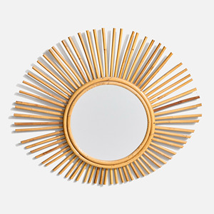 Rattan frame <b>mirror</b> bohemian home decor wholesale cost accent <b>mirrors</b> for bedroom hallway - Product Image 5