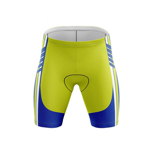 Uniforme de Ciclismo Personalizado Azul y Amarillo, Conjunto de Jersey de Manga Corta y Pantalones Cortos, Uniforme de Ciclismo de Dos Tonos con Bloques de Color, Transpirable para Hombre - Product Image 3