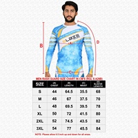 Ensemble de compression à manches longues pour homme Blaze, motif bleu et jaune, séchage rapide, coupe sportive