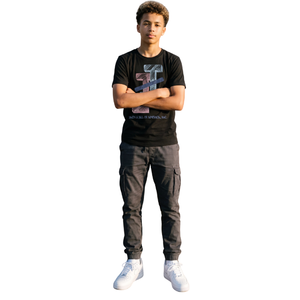 T-shirt noir artistique à motifs imbriqués pour adolescents, en coton doux, col rond, manches courtes, vêtements décontractés à la mode pour tous les jours - Product Image 4