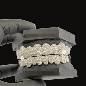 Fabricante de Joyería: Grillz de Moissanita Personalizados al por Mayor, de Plata 925, Estilo Hip Hop, para Toda la Boca - Product Image 4