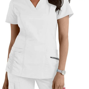 Uniformes Médicos Elásticos de Tela Denim de Poliéster/Rayón Elite 2026, con Logotipo Personalizado, Suaves, para Doctores, Enfermeras, Hospitales, Unisex, Premium - Product Image 3