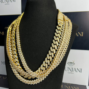 Collar Unisex Estilo Hip Hop de Plata 925 Chapado en Oro con Moissanita, Certificado IGI, Corte Brillante, Calidad Premium, Cadena Cubana - Product Image 3