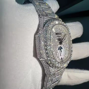 นาฬิกาควอตซ์เพชรโมอิสซาไนต์แฟชั่นระดับพรีเมียมสำหรับผู้ชาย ประดับเพชรหรูหราสไตล์ฮิปฮอป นาฬิกาข้อมือคุณภาพสูงสำหรับผู้ชาย เพชรโมอิสซาไนต์คุณภาพสูง - Product Image 3