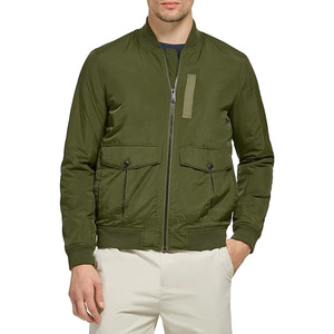 <b>Men</b>’s <b>Lightweight</b> <b>Casual</b> Bomber <b>Jacket</b> Stylish Ribbed Collar Elastic Cuffs Hem Smooth Zip Up Front Long Sleeves Convenient Side - Product Image 3
