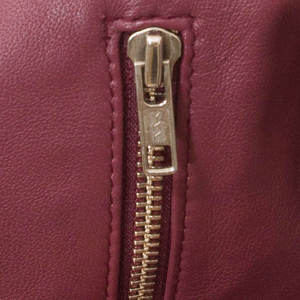 Biker Jacket Genuine Leather Padded Sleeve Lapel Collar Side Buckle <b>Maroon</b> Cropped Windproof Streetwear Moto <b>Coat</b> Outerwear - Product Image 5
