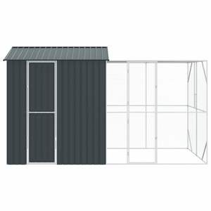 Jaula para Pájaros de Acero Galvanizado Antracita 418 X 210 X 247 cm para Mascotas - Product Image 6