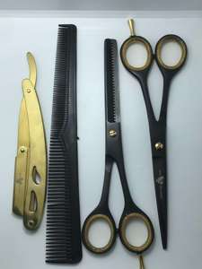 Kit de ciseaux de coiffure professionnels en acier inoxydable de 6 pouces, outils de beauté capillaire domestiques, peigne, ciseaux à effiler, ensemble de ciseaux de barbier - Product Image 4