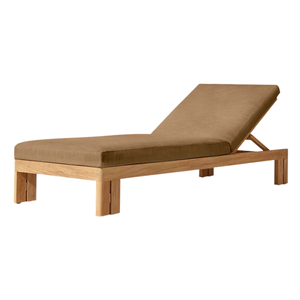 Chaise longue de jardin moderne et minimaliste en teck, réglable, pliable, pour piscine, mobilier de patio inclinable, qualité supérieure - Product Image 1