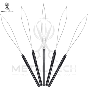 Custom Logo Stainless Steel Hair Extension Pulling Loop Needle Hook Tool For Micro <b>Beads</b> <b>Silicone</b> Rings Hair Styling Tools - Product Image 2