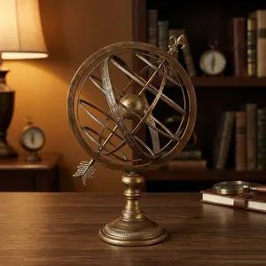 Esfera Armilar de Latón Vintage, Globo Celeste de Estilo Antiguo, Esfera Astronómica Decorativa para Decoración de Escritorio de Oficina en Casa - Product Image 3
