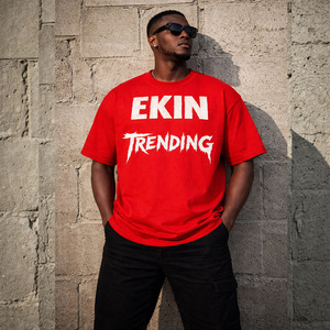 Camiseta Oversize de Franela de Algodón Gris de 360 Gramos con Dobladillo sin Rematar, Efecto Desgastado por el Sol, Lavado Ácido Vintage, Estampado Puff y Antiarrugas - Product Image 3