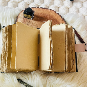Mushroom Design Embossed Leather <b>Mini</b> Eco-Friendly Water Color Pencil Vintage Clip Lock Journal 300 Page Writing <b>Notebook</b> Gift - Product Image 4