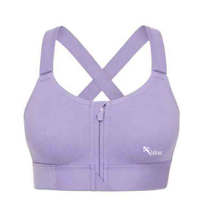 Private Label Women Plus Size Yoga Bra Gym Clothing front zip gym Sports Bra <b>Top</b> fitness - Product Image 3