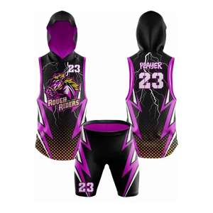Dernier Design Drapeau Personnalisé Football 7v7 Maillots à Capuche de Compression pour Jeunes et Adultes Drapeau Football 7 sur 7 Uniformes - Product Image 1