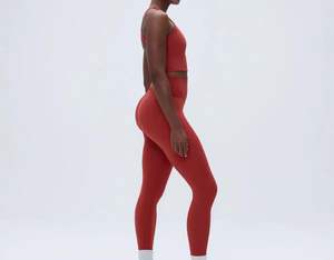 Ensemble de yoga unisexe respirant et écologique en deux pièces avec cordon de serrage, couleur dégradée, en Spandex/Nylon, pantalon long à taille élastique - Product Image 4