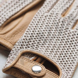 Leather <b>Gloves</b> Wrist Length Breathable Knitted Design Plain Style Casual Wear Spring Summer Unlined - Product Image 3