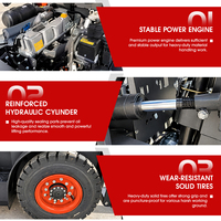 Chariot élévateur diesel robuste de 3 tonnes [certifié CE/ISO] pour usage extérieur en entrepôt, chariot élévateur à combustion interne avec pince souple